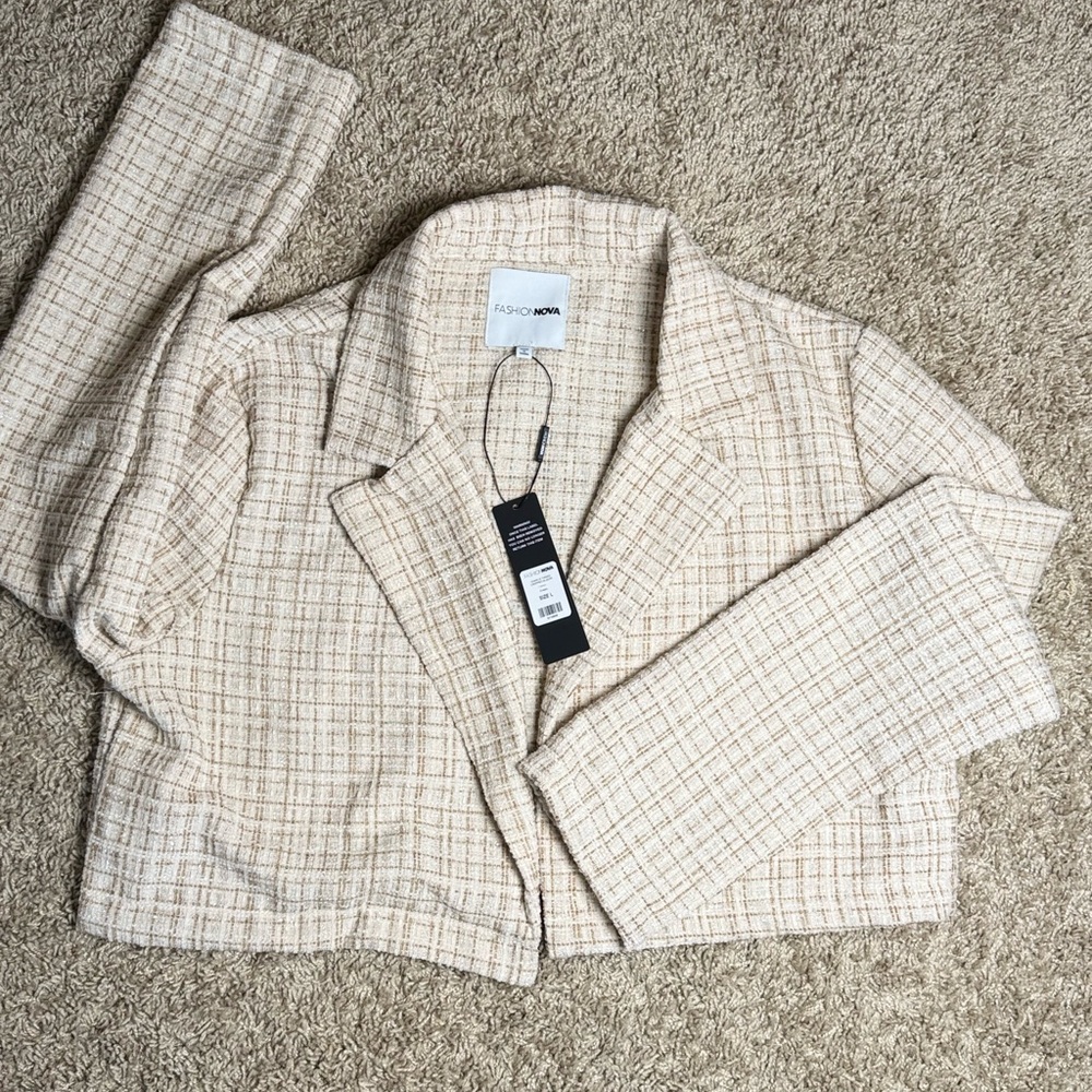 Zara Beige Plaid Jacket